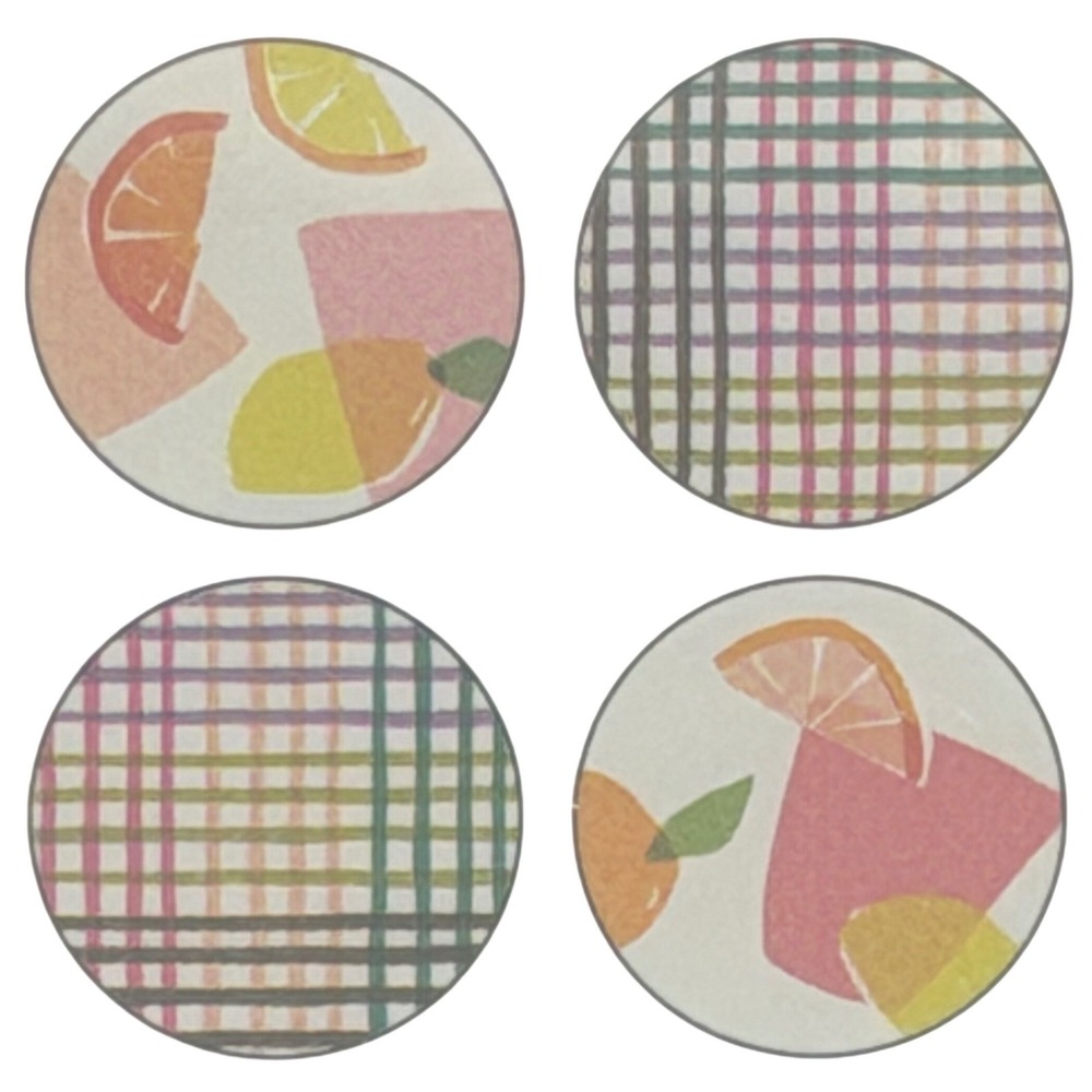 Kate Spade New York Citrus Celebration Tidbit Plate Set 4 Melamine 6" NEW